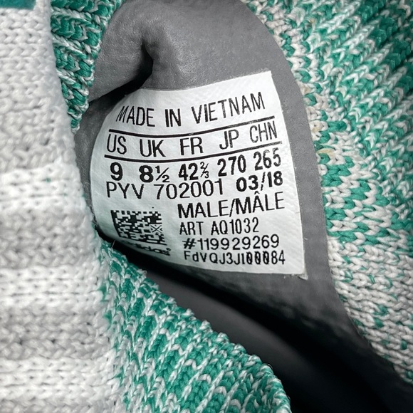 Adidas EQT Support Sock Grey Two Sub Green Sz 9 - Picture 8 of 8